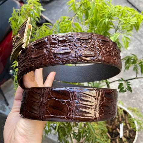 Crocodile Leather Belt 